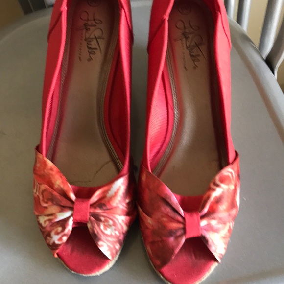 Deep Peach with floral accent Espadrilles - Picture 2 of 6